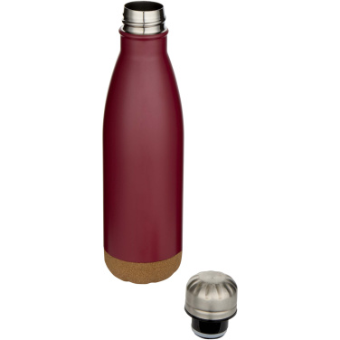 Logo trade promotional giveaway photo of: Cove 500 ml double wall vacuum insulated stainless steel water bottle with cork details